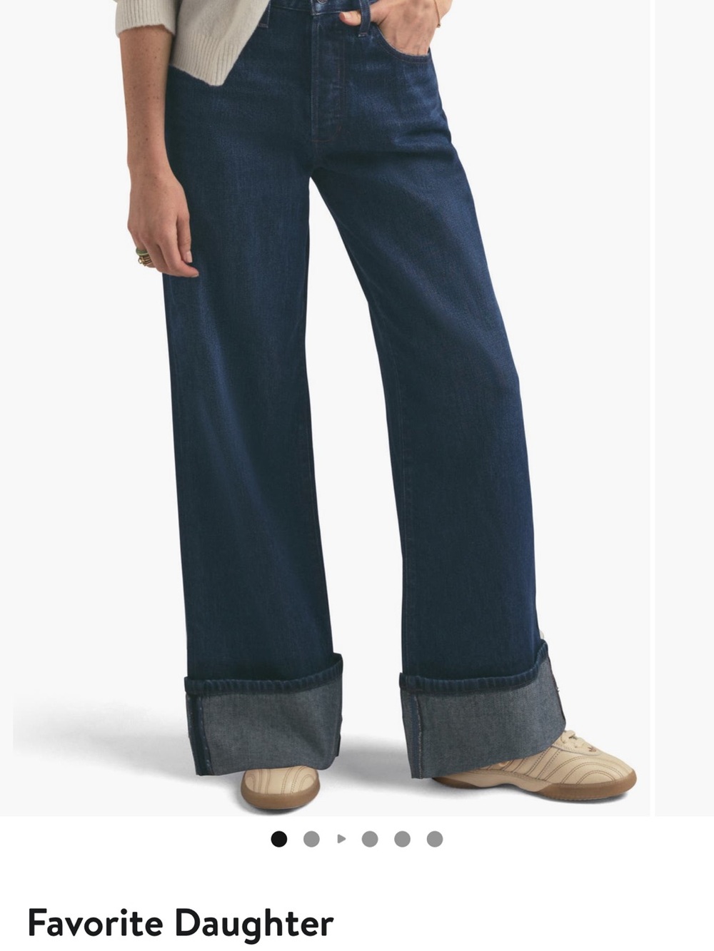 NWT Favorite Daughter Masha Shortie Cuffed High Waist Wide-Leg Jeans